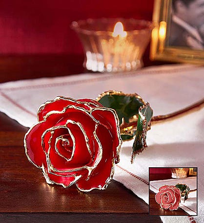 Enchanting 24K Gold Dipped Rose with Godiva®